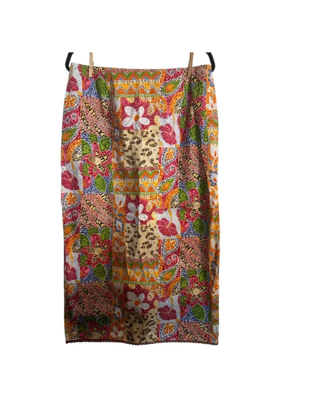 Vintage Colorful Pine Cove Patchwork Skirt Size 12 Floral Paisley Print USA Fest